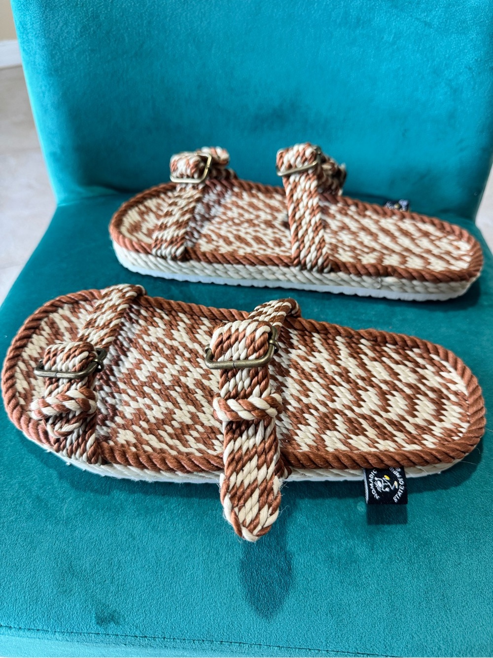 Nomadic State of Mind JC Sandals Brown Cream Rope Size 41
